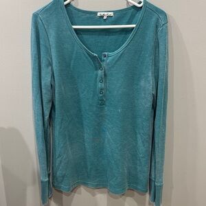 Another Love Teal Long Sleeve Henley